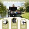 Kinder King Wagon Stroller for 4 Kids, All-Terrain Foldable Outdoor Stroller Wagon 4 Seater, Removable Canopy, Adjustable Handle, Shock-Absorbing Wheel, Detachable Tray, Large Storage, Green view 2