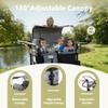 Kinder King Wagon Stroller for 4 Kids, All-Terrain Foldable Outdoor Stroller Wagon 4 Seater, Removable Canopy, Adjustable Handle, Shock-Absorbing Wheel, Detachable Tray, Large Storage, Black&Grey view 2