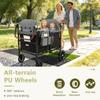 Kinder King Wagon Stroller for 4 Kids, All-Terrain Foldable Outdoor Stroller Wagon 4 Seater, Removable Canopy, Adjustable Handle, Shock-Absorbing Wheel, Detachable Tray, Large Storage, Black&Grey view 4