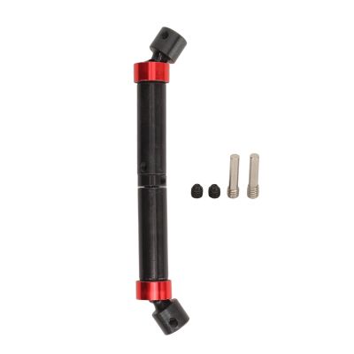 110 to 160mm RC Steel Centre Drive Shaft, Heavy Duty Large Transfer Angle RC Center Drive Shaft for 1/10 Vehicle, Adjustable Length 4.3-6.3in, Compatible with Axial SCX10 90046 a (Black)