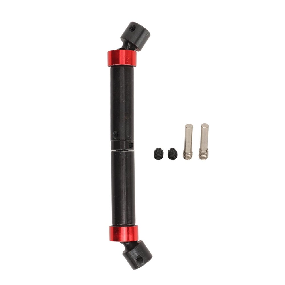110 to 160mm RC Steel Centre Drive Shaft, Heavy Duty Large Transfer Angle RC Center Drive Shaft for 1/10 Vehicle, Adjustable Length 4.3-6.3in, Compatible with Axial SCX10 90046 a (Black)