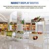 Outdoor Vendor Cart, Portable Metal Market Display Stand, Foldable Iron Stall Kiosk for Selling Snacks, Sweets, and Toys - Quick DIY Assembly view 3