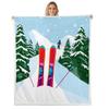 Erosebridal Ski Board Equipment Sherpa Blanket Snow Mountain Skiing Sports Fuzzy Plush Throw Ski Snowboard Fleece Blanket for Kids Boys Girls,Pine Tree Snowflakes Decor for Bed Couch Baby 30"x40" view 1
