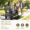 Kinder King Wagon Stroller for 4 Kids, All-Terrain Foldable Outdoor Stroller Wagon 4 Seater, Removable Canopy, Adjustable Handle, Shock-Absorbing Wheel, Detachable Tray, Large Storage, Grey view 4