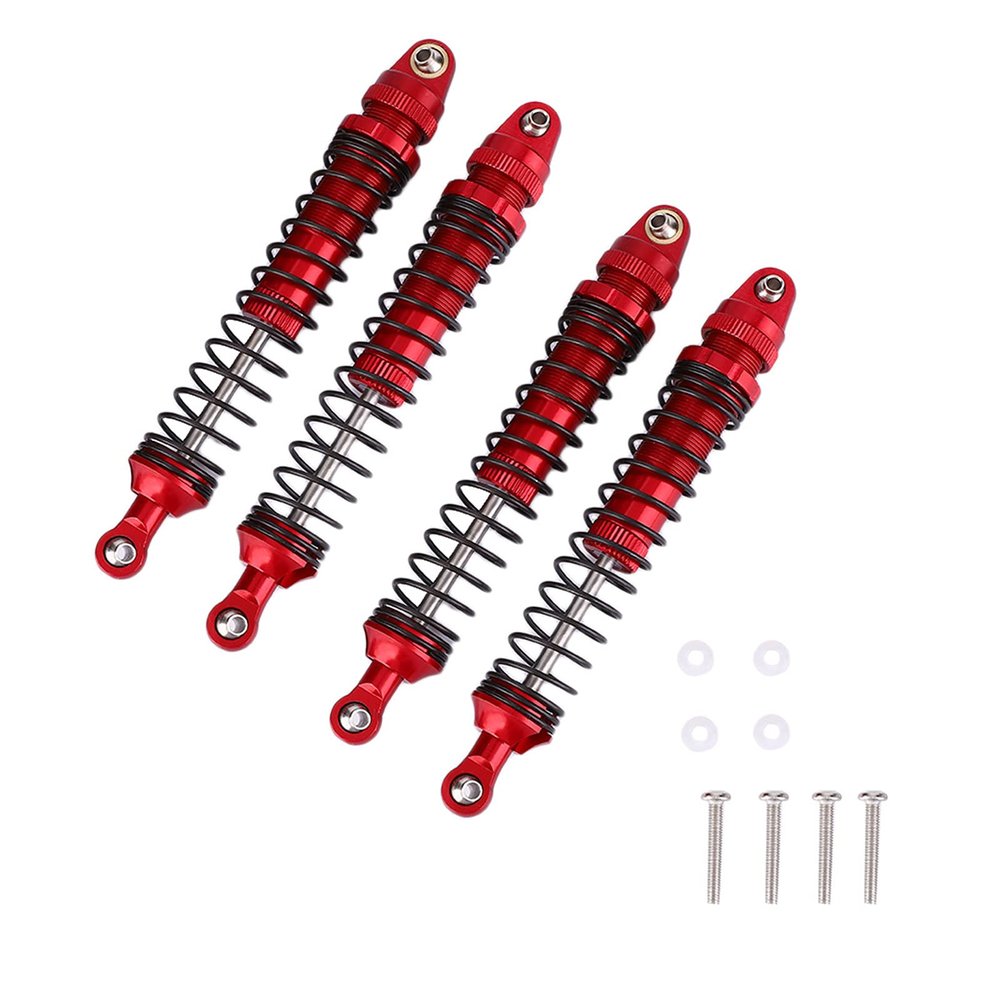 4pcs Aluminium Alloy Red RC Shock Absorber Accessory Fit for SCX10 D90 1/10 RC Crawler Car (110mm)