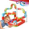 Hestiasko Magnetic Train Set for Kids, 3D Electric Train Set, STEM Educational Building Toy, DIY Learning Track with Vertical Climb & Upside Down Action, Gift for Toddlers Boys Girls Ages 3 4 5 6+ view 1