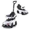 HONEY JOY Ride On Push Car for Toddlers, Licensed Toyota Ride On Sliding Car w/Handle & Handrails, Music & Lights, Under Seat Storage, No Batteries, Kids Ride On Toys for Boys and Girls (White) view 1