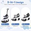 HONEY JOY Ride On Push Car for Toddlers, Licensed Toyota Ride On Sliding Car w/Handle & Handrails, Music & Lights, Under Seat Storage, No Batteries, Kids Ride On Toys for Boys and Girls (White) view 3