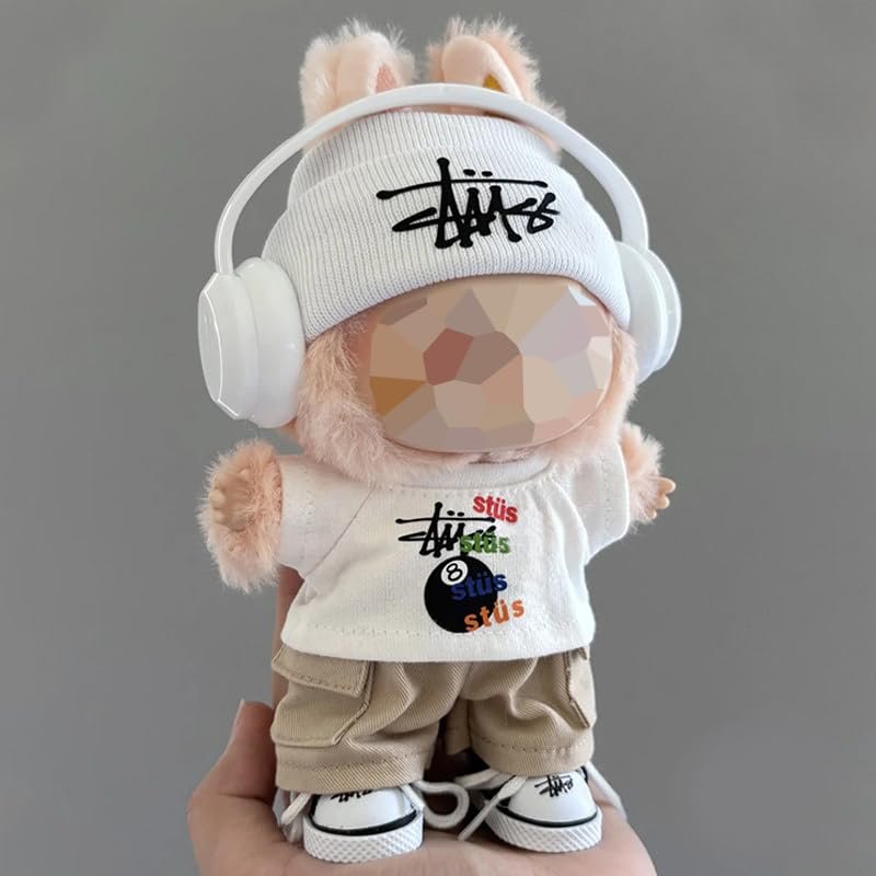 Labuu Doll Clothes 15cm 17cm for 1st 2nd 3rd Generation, 3.0 Happy LB Casual Outfits, Standable Clothes for Vinyl Plush Dolls (Doll Not Included)