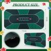 Kinlop Poker Mat Table Top with Storage Bag Portable Rubber Poker Table Cover Folding Texas for 5-10 Players Layout Blackjack Home Game Nights(Green,71" X 36") view 2
