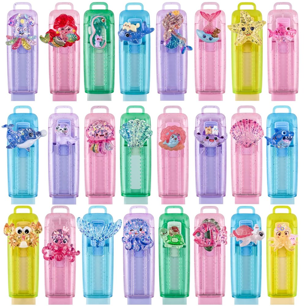24 Pcs Cute Retractable Eraser for Pencils Cute School Supplies Kawaii Erasers for Kids Fun Cartoon Erasers Back to School Supplies Kid Party Favors Gift (Style 3)