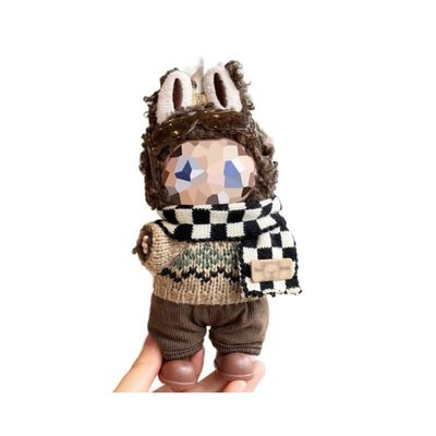 17cm Labuu Plush Doll Clothes - Winter Knitted Sweater Outfit for Gen 1/2/3 Vinyl Figures | Doll Not Included
