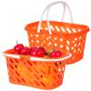 Toddmomy 2pcs Kids Grocery Basket Toy with Handle, Small Plastic Play Shopping Baskets for Pretend Play, Outdoor Or Indoor Use (Orange) view 1