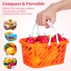 Toddmomy 2pcs Kids Grocery Basket Toy with Handle, Small Plastic Play Shopping Baskets for Pretend Play, Outdoor Or Indoor Use (Orange) view 2