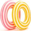 2PCS Floats for Adults Rings Lollipop Striped Pool Float Large Swim Ring for Adults,35 Inch Classic Striped Teens Adult Inner Tubes Summer Beach Bachelorette Party (Pink&Yellow,2) view 1