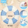2 PCS Large 35 inch Inflatable Pool Floats for Swimming Pool Party Lake Beach Adults -Striped Floaties Pool Tubes Swim Rings Tubes Floaties for Beach Pool Party Decorations (Blue-Green) view 2