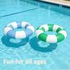 2 PCS Large 35 inch Inflatable Pool Floats for Swimming Pool Party Lake Beach Adults -Striped Floaties Pool Tubes Swim Rings Tubes Floaties for Beach Pool Party Decorations (Blue-Green) view 4