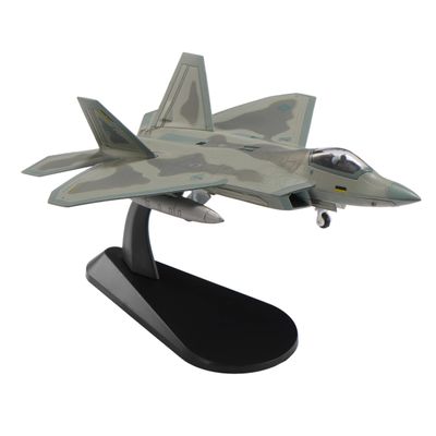Eairsoky 1:100 Scale F-22 Raptor Metal Fighter Jet Model Military Die-cast Aircraft Models for Collection or Gift Interchangeable