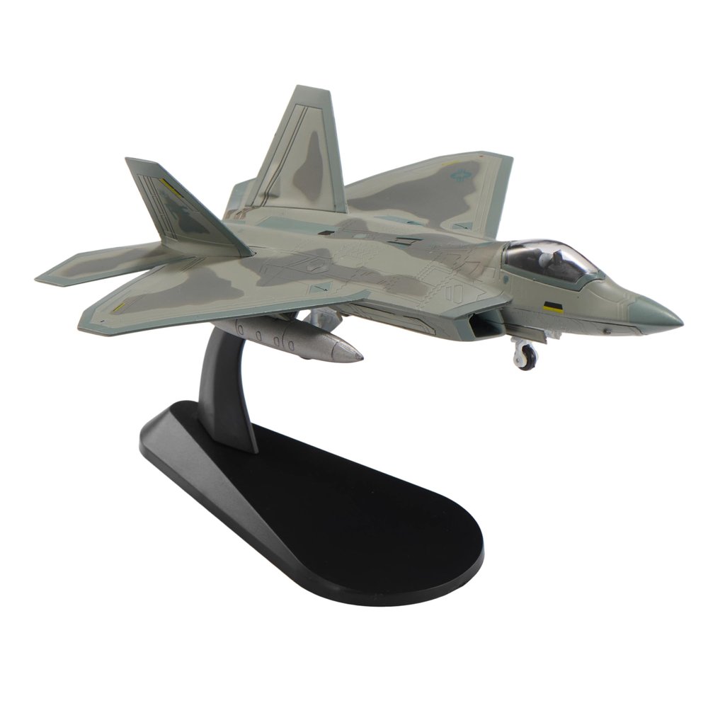 Eairsoky 1:100 Scale F-22 Raptor Metal Fighter Jet Model Military Die-cast Aircraft Models for Collection or Gift Interchangeable