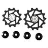 2pcs 12T+14T Ceramic Bearing Wheels for AXS, Lightweight Resin Rear Derailleur Pulley Set with Narrow Wide Design, Compatible with 9/10/11-Speed Chains(Black) view 2