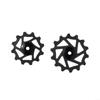 2pcs 12T+14T Ceramic Bearing Wheels for AXS, Lightweight Resin Rear Derailleur Pulley Set with Narrow Wide Design, Compatible with 9/10/11-Speed Chains(Black) view 3