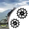 2pcs 12T+14T Ceramic Bearing Wheels for AXS, Lightweight Resin Rear Derailleur Pulley Set with Narrow Wide Design, Compatible with 9/10/11-Speed Chains(Black) view 4