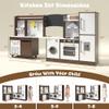BVIUNTWO Large Play Kitchen Toy Set,Corner Rotatable Kids Kitchen Playset with Real Lights & Sounds,Toy Sink with Running Water,Interactive Role-Play Toy for Multiple Children,Ages 3+,Walnut and White view 4