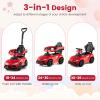HONEY JOY Ride On Push Car for Toddlers, Licensed Toyota Ride On Sliding Car w/Handle & Handrails, Music & Lights, Under Seat Storage, No Batteries, Kids Ride On Toys for Boys and Girls (Red) view 3