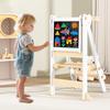 Foldable Toddler Tower, Wooden Toddler Kitchen Stool with 3 Adjustable Heights and Removable White/Blackboard, Montessori Foldable Learning Tower Kitchen Stool, Natural Wood view 3