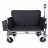 3-in-1 Folding Wagon with Bench Seat, 500lb Heavy Duty All-Terrain Cart, Collapsible Utility Wagon with Ice Pack for Camping, Beach, Groceries, Black view 1