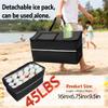 3-in-1 Folding Wagon with Bench Seat, 500lb Heavy Duty All-Terrain Cart, Collapsible Utility Wagon with Ice Pack for Camping, Beach, Groceries, Black view 4