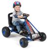 HONEY JOY Pedal Go Kart, 4 Wheeler Toddler Racing Ride On Pedal Car Toy, Forward/Backward, Ergonomic Seat, Handbrake, Steering Wheel, Outdoor Off-Road Go Cart for Kids, Boys Girls Gift (Blue) view 1