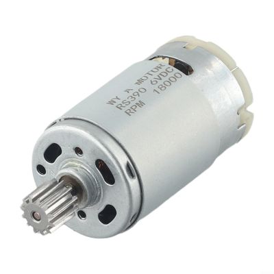 Car Motor 12V 6V 24V RS550 RS390 RS380 with 12 Tooth Gear for Children's Ride On Car, High Performance DC Motor(RS390(6V18000rpm))