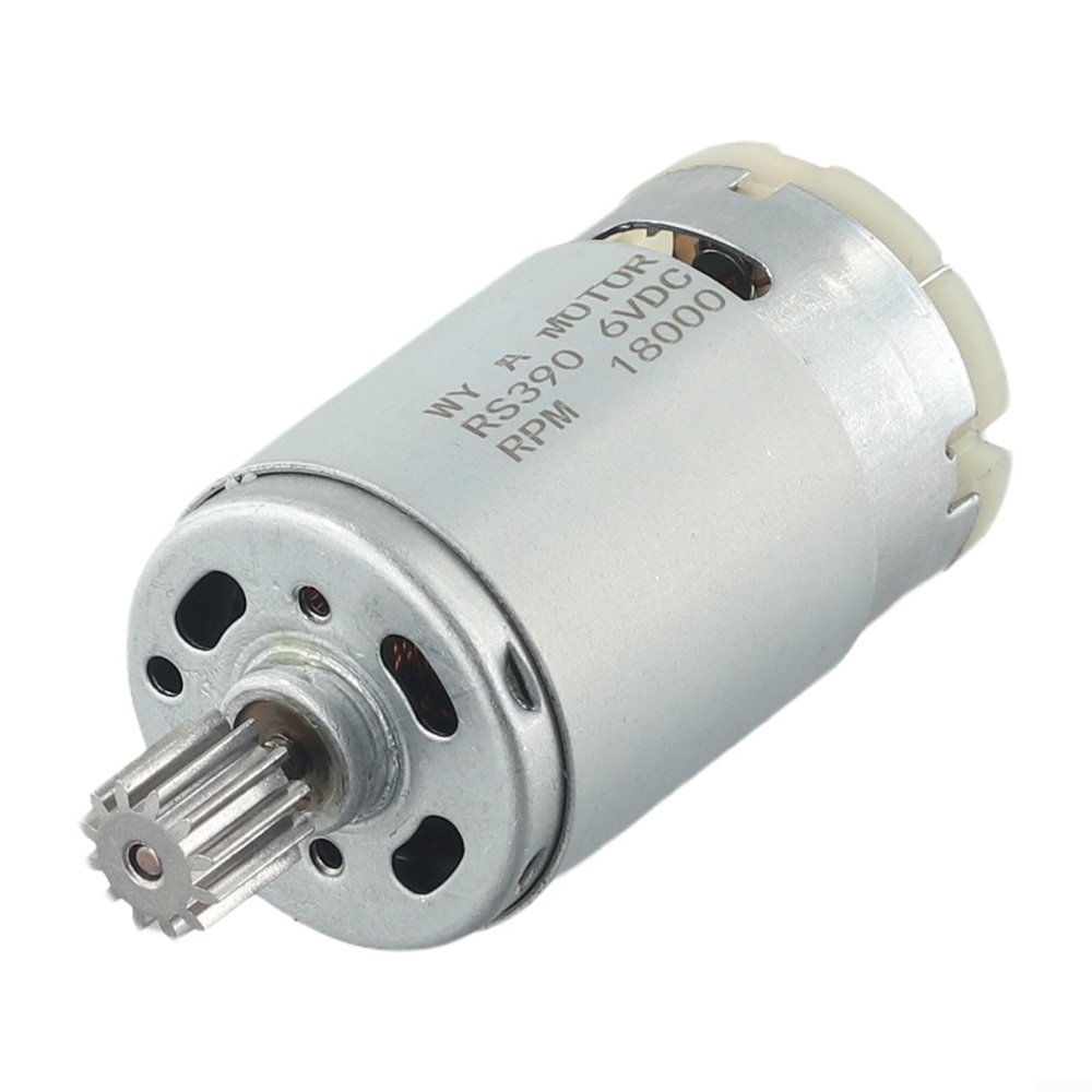 Car Motor 12V 6V 24V RS550 RS390 RS380 with 12 Tooth Gear for Children's Ride On Car, High Performance DC Motor(RS390(6V18000rpm))