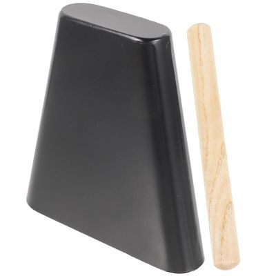 Alasum Percussion Instruments Cowbell, Campana Instrumento De Salsa Black Metal Cowbell With Wooden Handle For Music Education, Salsa Drumming Outdoor Celebration, Children Adult Musical Cow Bell