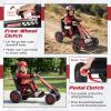 HONEY JOY Pedal Go Kart, 4 Wheeler Toddler Racing Ride On Pedal Car Toy, Forward/Backward, Ergonomic Seat, Handbrake, Steering Wheel, Outdoor Off-Road Go Cart for Kids, Boys Girls Gift (Red) view 3