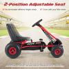 HONEY JOY Pedal Go Kart, 4 Wheeler Toddler Racing Ride On Pedal Car Toy, Forward/Backward, Ergonomic Seat, Handbrake, Steering Wheel, Outdoor Off-Road Go Cart for Kids, Boys Girls Gift (Red) view 4