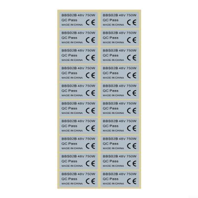 20 Pcs Sticker for 36V 250W/48V 750W Motor, PVC Waterproof Silver for Bike Decal 45x23mm, Electric Label Replacement(48V 750W)