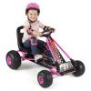 HONEY JOY Pedal Go Kart, 4 Wheeler Toddler Racing Ride On Pedal Car Toy, Forward/Backward, Ergonomic Seat, Handbrake, Steering Wheel, Outdoor Off-Road Go Cart for Kids, Boys Girls Gift (Pink) view 1