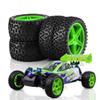 1:10 RC Off-Road Tires & Wheels Set | RS Wear-Resistant Rubber Tyre + Plastic Rims | Fits H-SP 94107/94166 & Ta-Miya/W-ltoys 144001(Yellow) view 3