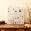 56-Compartment Rock Display Case Acrylic Clear Collection Box with Lid, Freestanding/Wall-Mounted Storage Display Case for Mineral Crystal Rocks Toys Gems, Suitable for Bedrooms Living Rooms Studies view 2