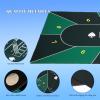 YOMEYOT Poker Table Top Mat 70"x35" Blackjack Poker Mat with Non Slip Rubber Backing and Carry Bag for Home Poker Card Game Night Up to 10 Players (Green) view 2