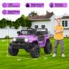 12V Ride on Truck for Kids, Electric Off-Road Car with Parent Remote Control, Spring Suspension, LED Lights, Bluetooth Music, 3 Speed Modes,Purple view 2