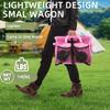 Collapsible Wagon Cart with 360lb Capacity, Lightweight Foldable Utility Cart with Cup Holders, 360 Swivel Wheels for Garden, Grocery, Shopping, Camping, Pink view 3