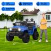 12V Ride on Truck for Kids, Electric Off-Road Car with Parent Remote Control, Spring Suspension, LED Lights, Bluetooth Music, 3 Speed Modes,Blue view 2