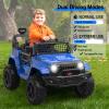 12V Ride on Truck for Kids, Electric Off-Road Car with Parent Remote Control, Spring Suspension, LED Lights, Bluetooth Music, 3 Speed Modes,Blue view 4