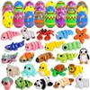 24 Pack Prefilled Easter Eggs with Toys Inside for Kids, Prefilled Easter Baskets with 3D Printed Animals, Easter Basket Essentials Filled Easter Eggs Hunt Stuffers Party Favors for Teens Boys Girls view 1