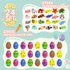 24 Pack Prefilled Easter Eggs with Toys Inside for Kids, Prefilled Easter Baskets with 3D Printed Animals, Easter Basket Essentials Filled Easter Eggs Hunt Stuffers Party Favors for Teens Boys Girls view 2