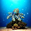 3 d Printed Animals 3-d Printed Toys Octopus with Simulated Eyes Articulated for Surprise Fantasy Gifts Aquarium Landscaping-Blue Black view 3