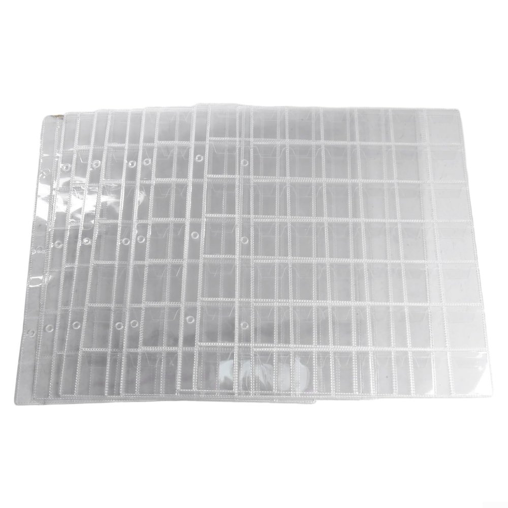 42-Pocket Coin Page, 10 Sheets Coin Holders For Collectors PVC Coin Collection Supplies 3 Hole Binder Page For Medallion Coin Stamp